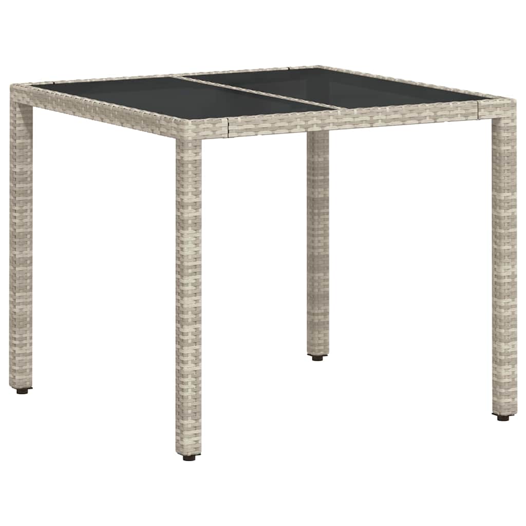 Tuin eettafelset 3 pcs Lichtgrijs poly rattan is nu te koop bij PeponiXL, paradijselijk wonen!