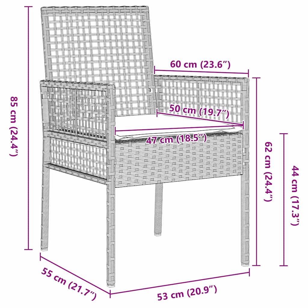 Tuin eettafelset 5 pcs Lichtgrijs poly rattan is nu te koop bij PeponiXL, paradijselijk wonen!