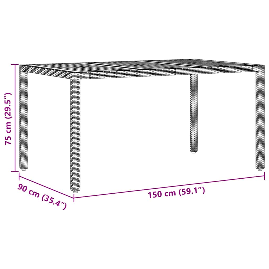 Tuin eettafelset 5 pcs Zwart poly rattan is nu te koop bij PeponiXL, paradijselijk wonen!