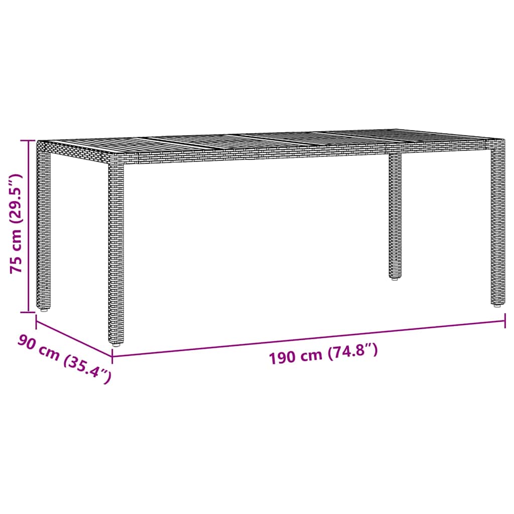 Tuin eettafelset 7 pcs Zwart poly rattan is nu te koop bij PeponiXL, paradijselijk wonen!