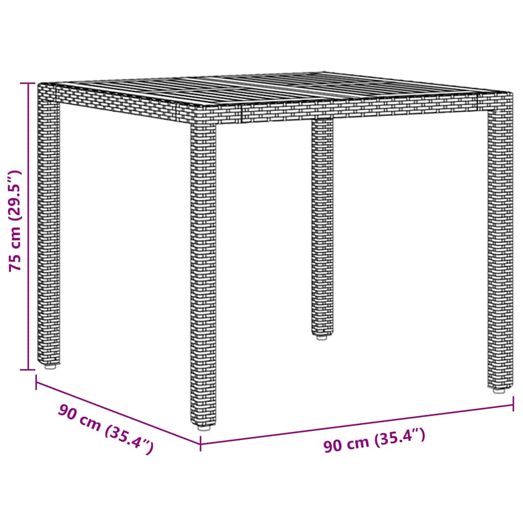 Tuin eettafelset 5 pcs Beige poly rattan is nu te koop bij PeponiXL, paradijselijk wonen!