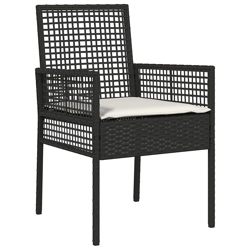 Tuin eettafelset 5 pcs Zwart poly rattan is nu te koop bij PeponiXL, paradijselijk wonen!