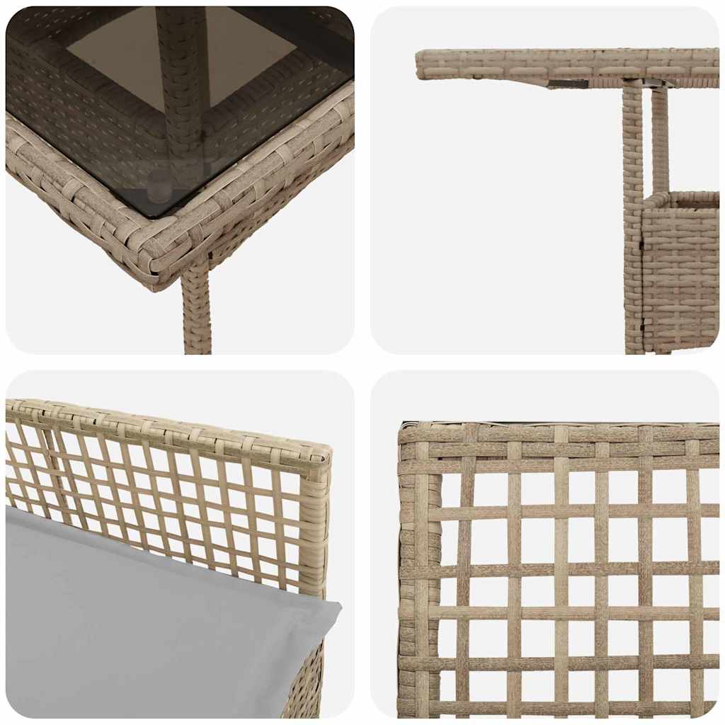 Tuin eettafelset 5 pcs Beige poly rattan is nu te koop bij PeponiXL, paradijselijk wonen!