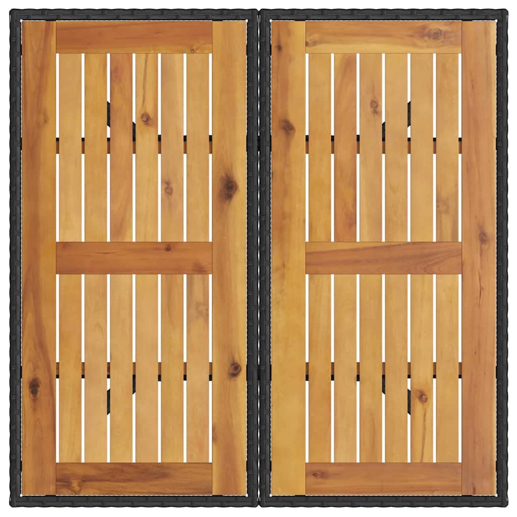Tuin eettafelset 3 pcs Zwart poly rattan is nu te koop bij PeponiXL, paradijselijk wonen!