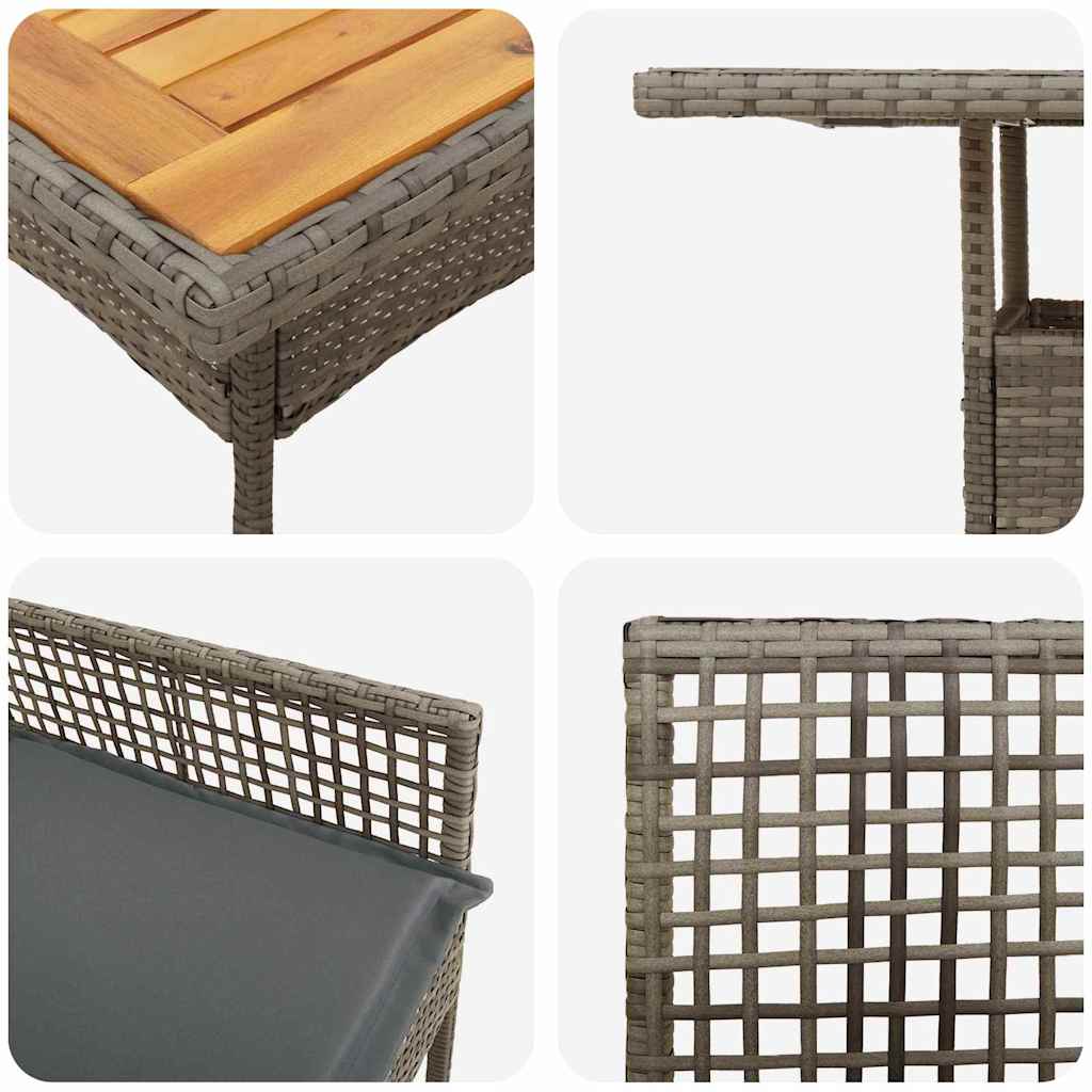 Tuin eettafelset 3 pcs Grijs poly rattan is nu te koop bij PeponiXL, paradijselijk wonen!