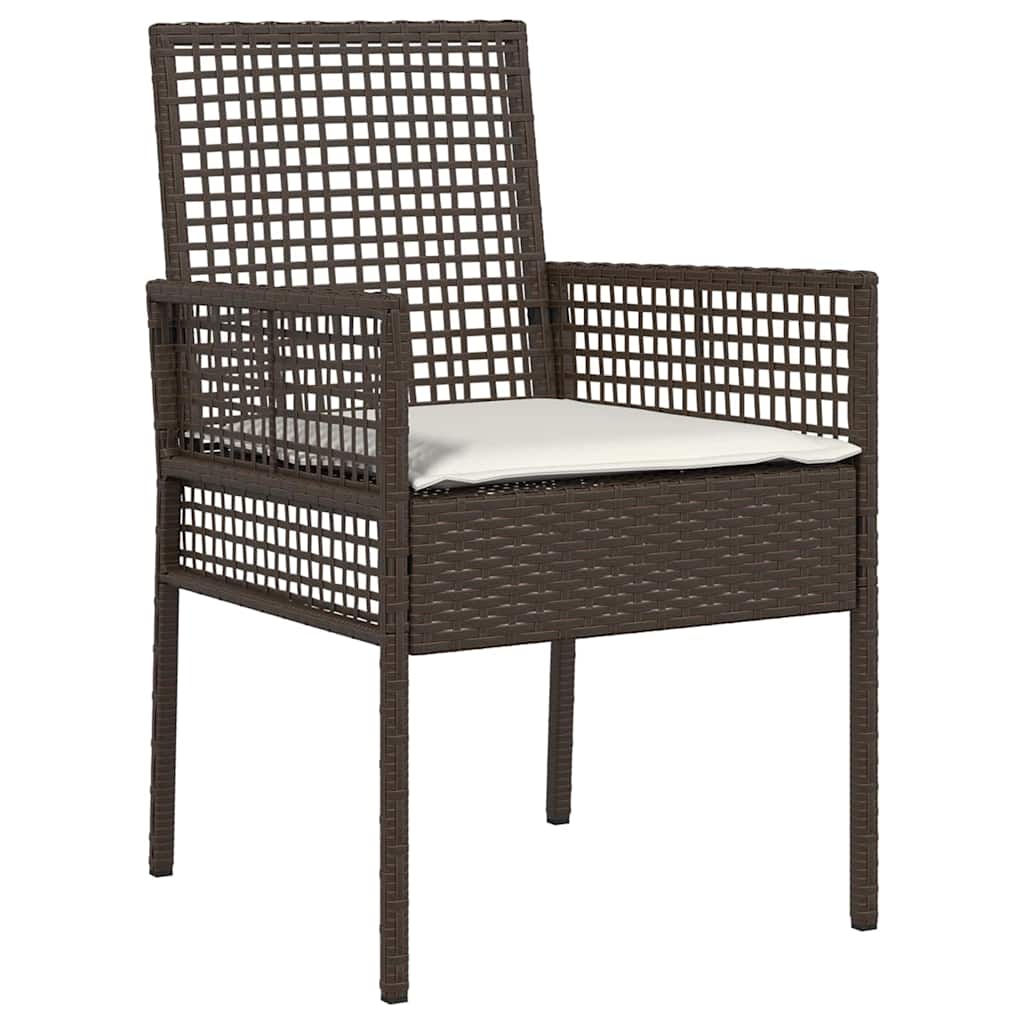 Tuin eettafelset 3 pcs Bruin poly rattan is nu te koop bij PeponiXL, paradijselijk wonen!