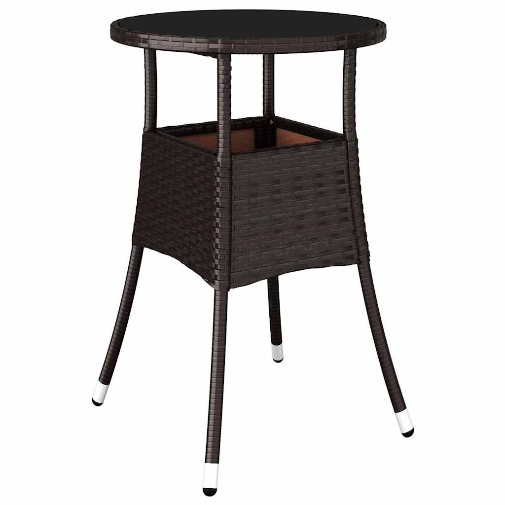 Tuin eettafelset 5 pcs Bruin poly rattan is nu te koop bij PeponiXL, paradijselijk wonen!