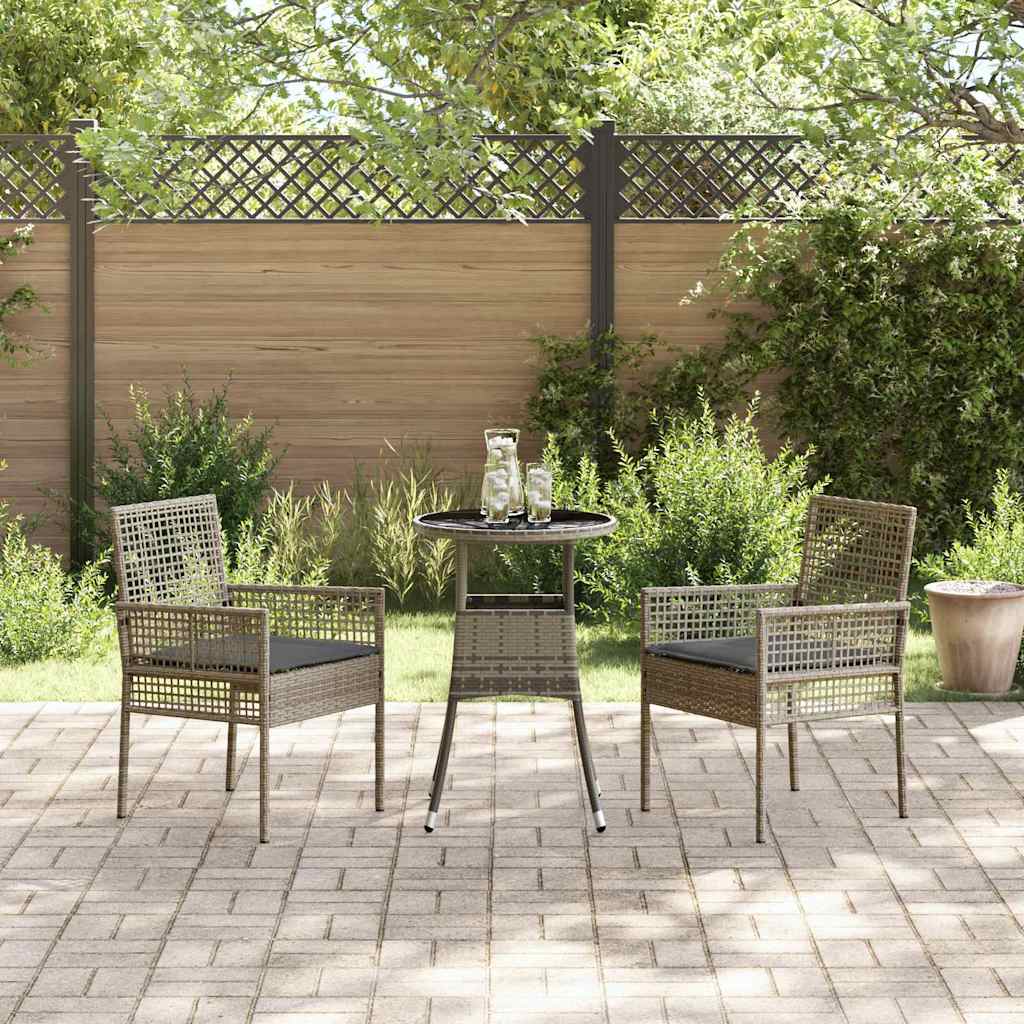 Tuin eettafelset 3 pcs Grijs poly rattan is nu te koop bij PeponiXL, paradijselijk wonen!