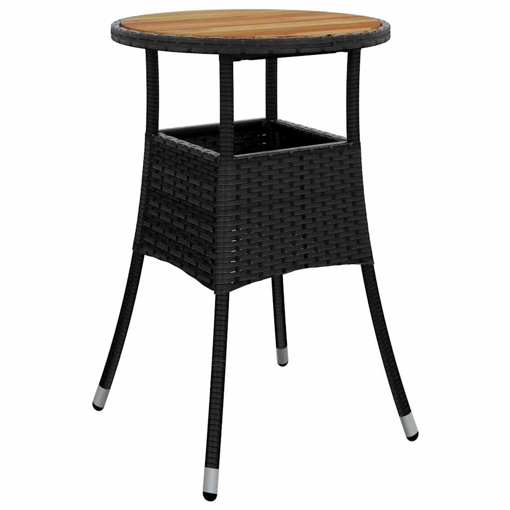 Tuin eettafelset 5 pcs Zwart poly rattan is nu te koop bij PeponiXL, paradijselijk wonen!