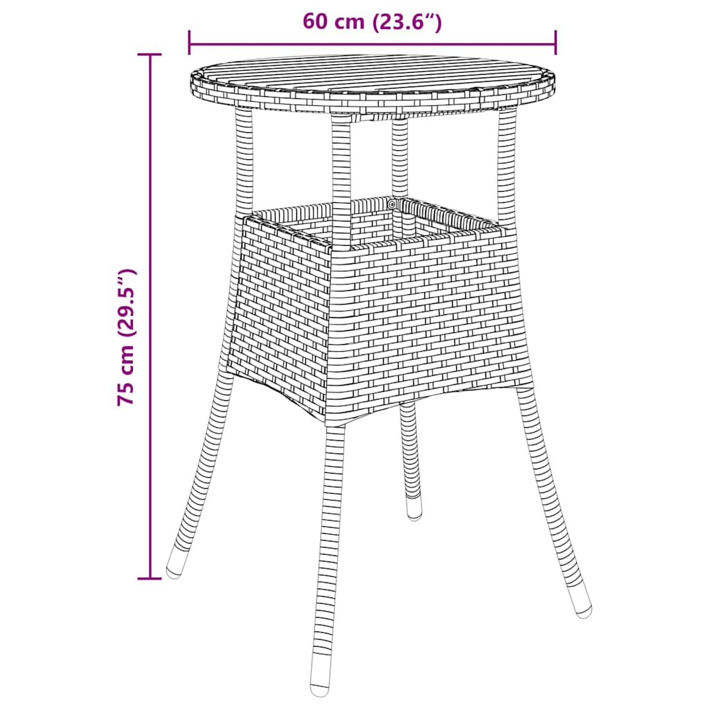 Tuin eettafelset 5 pcs Zwart poly rattan is nu te koop bij PeponiXL, paradijselijk wonen!
