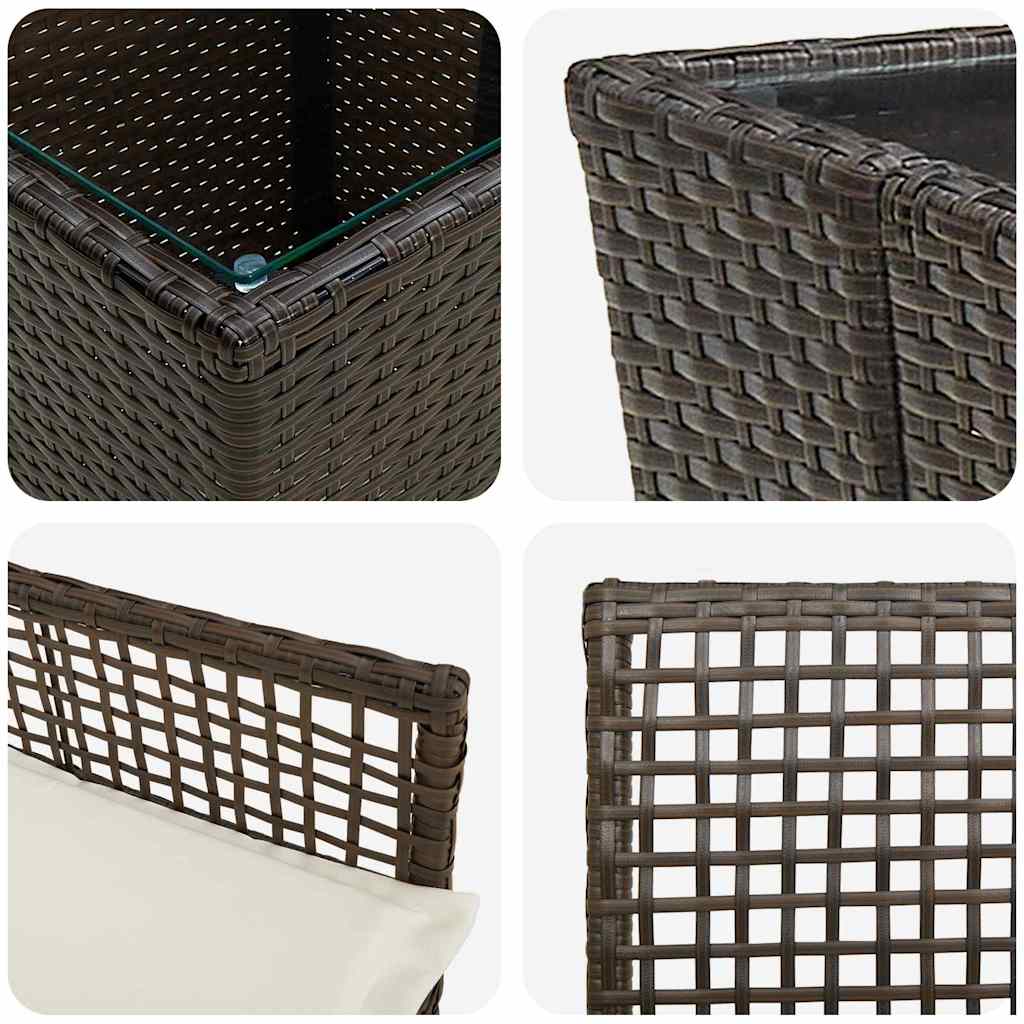 Tuin Bistro Set 3 pcs Bruin poly rattan is nu te koop bij PeponiXL, paradijselijk wonen!