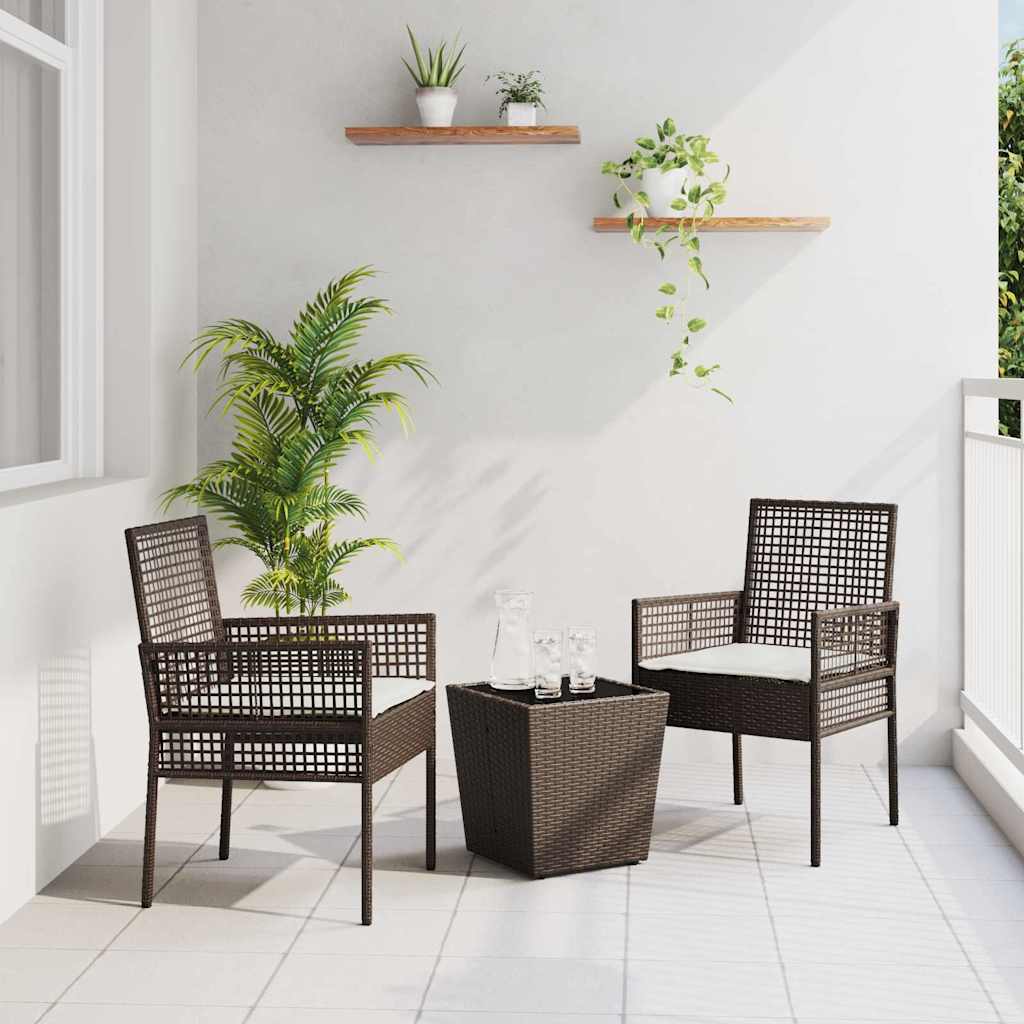 Tuin Bistro Set 3 pcs Bruin poly rattan is nu te koop bij PeponiXL, paradijselijk wonen!