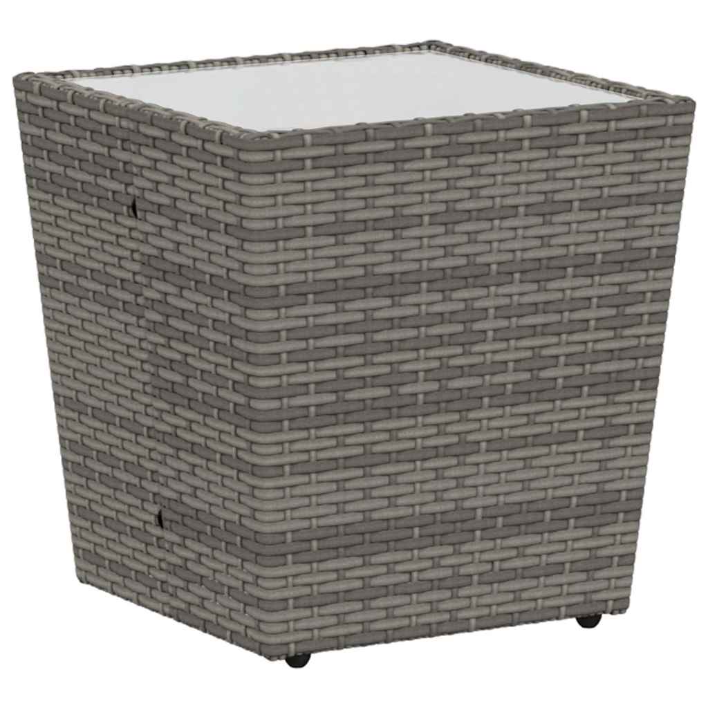 Tuin Bistro Set 3 pcs Grijs poly rattan is nu te koop bij PeponiXL, paradijselijk wonen!