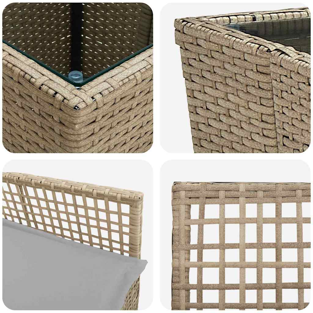 Tuin Bistro Set 3 pcs Beige poly rattan is nu te koop bij PeponiXL, paradijselijk wonen!