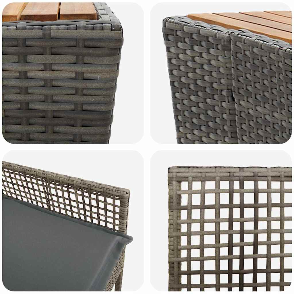 Tuin Bistro Set 3 pcs Grijs poly rattan is nu te koop bij PeponiXL, paradijselijk wonen!