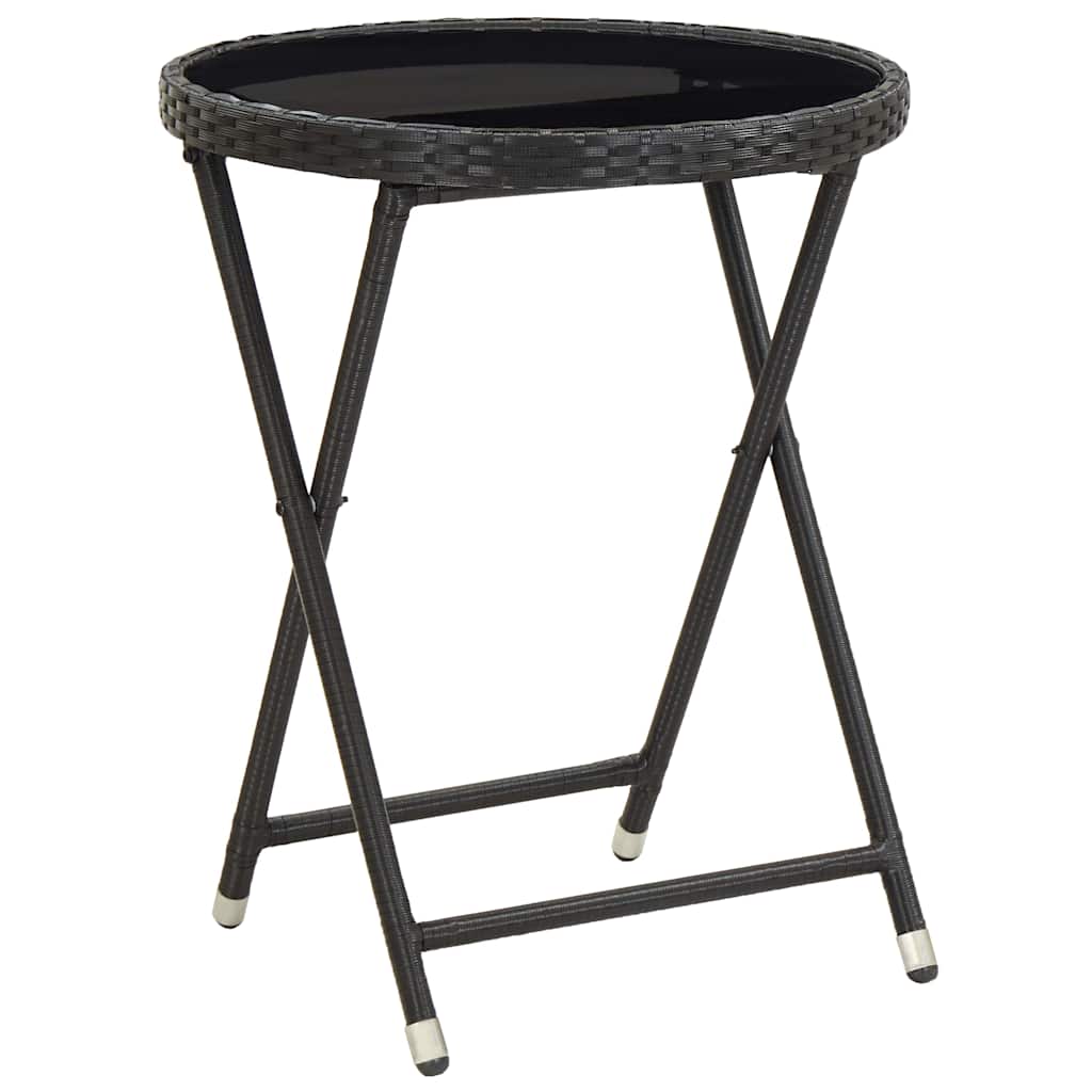 Tuin Bistro Set 3 pcs Zwart poly rattan is nu te koop bij PeponiXL, paradijselijk wonen!