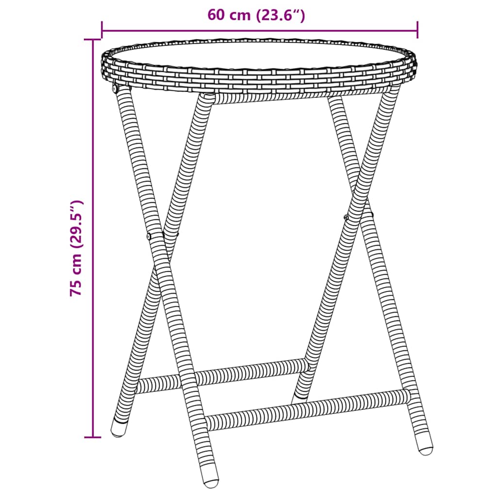 Tuin Bistro Set 3 pcs Zwart poly rattan is nu te koop bij PeponiXL, paradijselijk wonen!