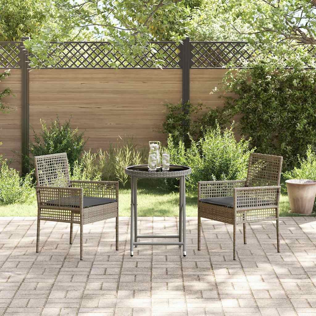 Tuin Bistro Set 3 pcs Grijs poly rattan is nu te koop bij PeponiXL, paradijselijk wonen!