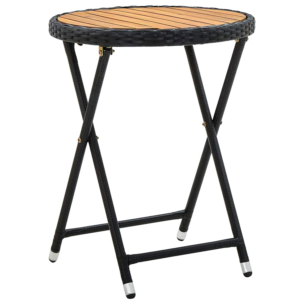 Tuin Bistro Set 3 pcs Zwart poly rattan is nu te koop bij PeponiXL, paradijselijk wonen!