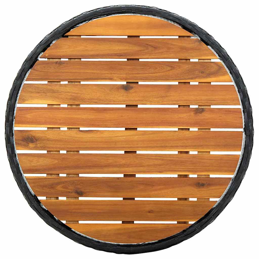 Tuin Bistro Set 3 pcs Zwart poly rattan is nu te koop bij PeponiXL, paradijselijk wonen!