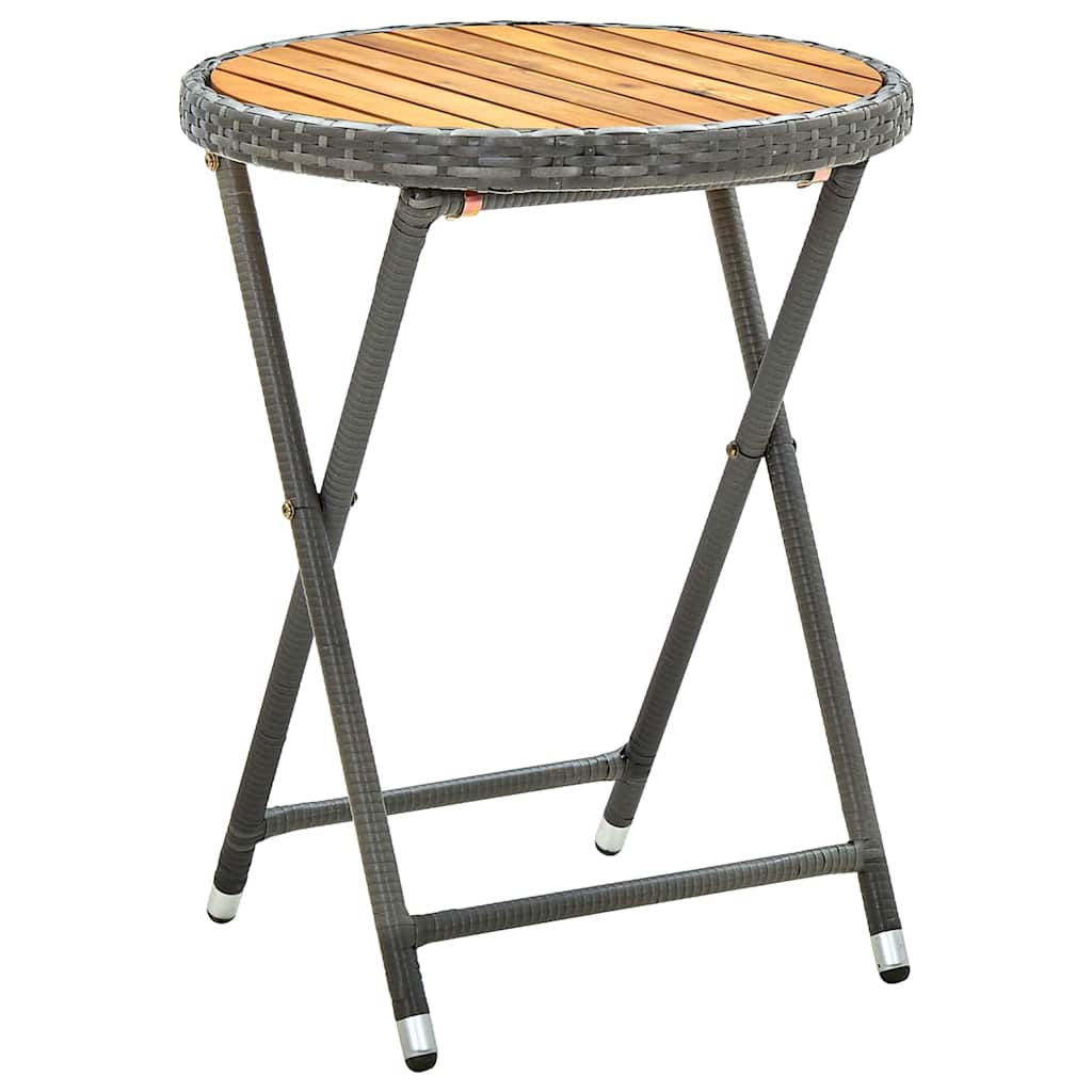Tuin Bistro Set 3 pcs Grijs poly rattan is nu te koop bij PeponiXL, paradijselijk wonen!
