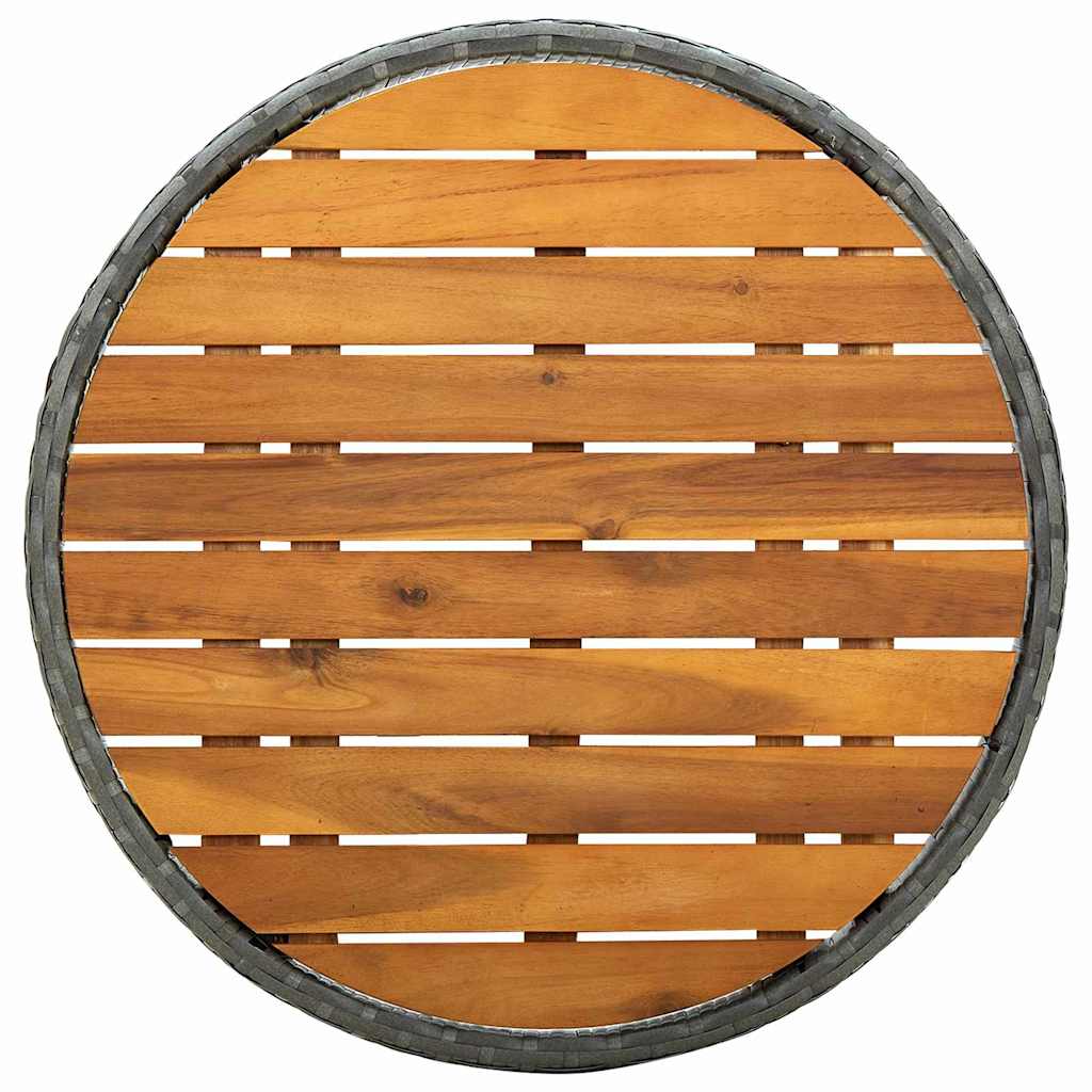 Tuin Bistro Set 3 pcs Grijs poly rattan is nu te koop bij PeponiXL, paradijselijk wonen!