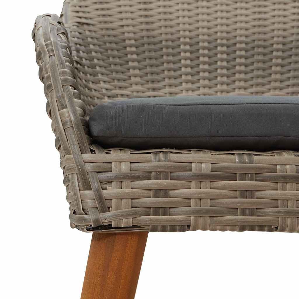 Tuinstoel met kussen 2 pcs Zwart 62,5 x 55 x 82 cm poly rattan is nu te koop bij PeponiXL, paradijselijk wonen!