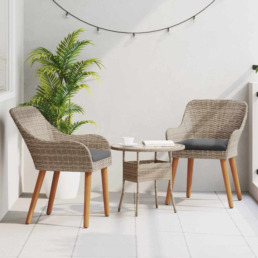 Tuinstoel met kussen 2 pcs Zwart 62,5 x 55 x 82 cm poly rattan is nu te koop bij PeponiXL, paradijselijk wonen!