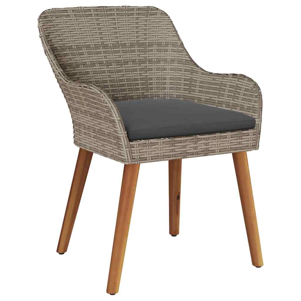 Tuinstoel met kussen 2 pcs Zwart 62,5 x 55 x 82 cm poly rattan is nu te koop bij PeponiXL, paradijselijk wonen!