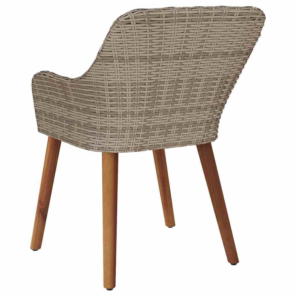 Tuinstoel met kussen 2 pcs Zwart 62,5 x 55 x 82 cm poly rattan is nu te koop bij PeponiXL, paradijselijk wonen!