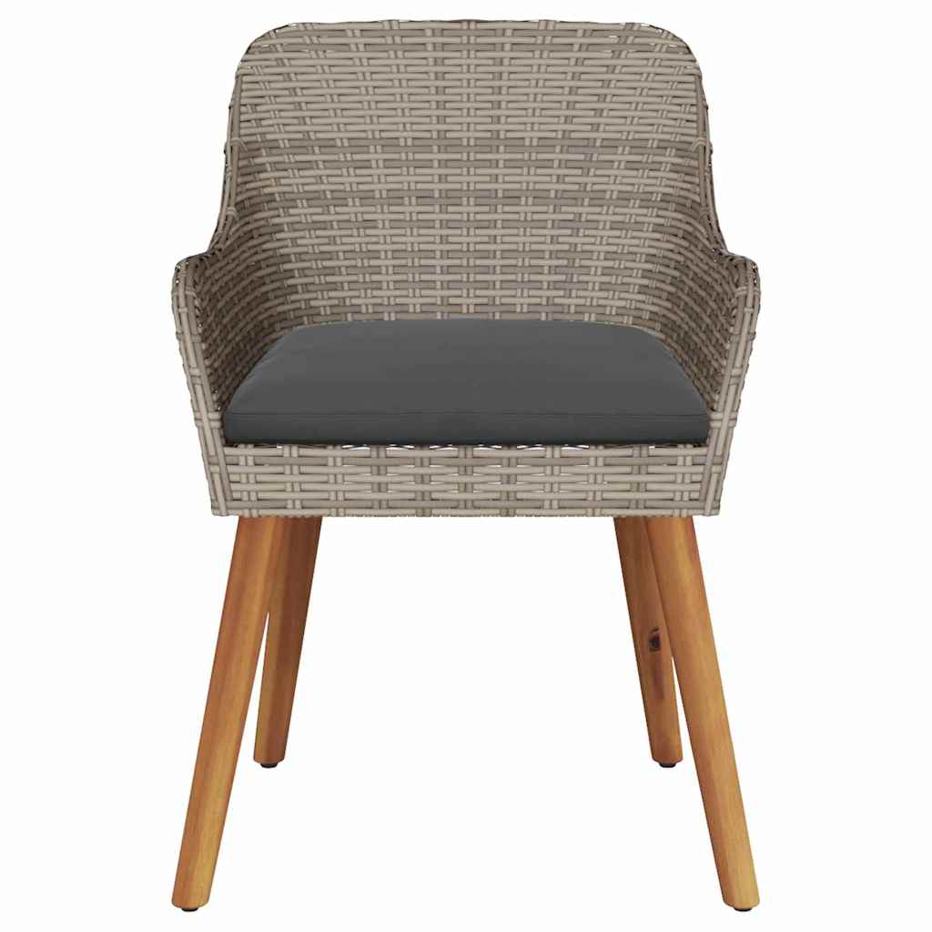 Tuinstoel met kussen 2 pcs Zwart 62,5 x 55 x 82 cm poly rattan is nu te koop bij PeponiXL, paradijselijk wonen!