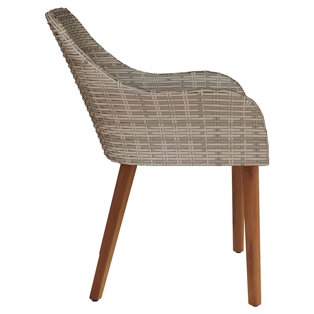 Tuinstoel met kussen 2 pcs Zwart 62,5 x 55 x 82 cm poly rattan is nu te koop bij PeponiXL, paradijselijk wonen!