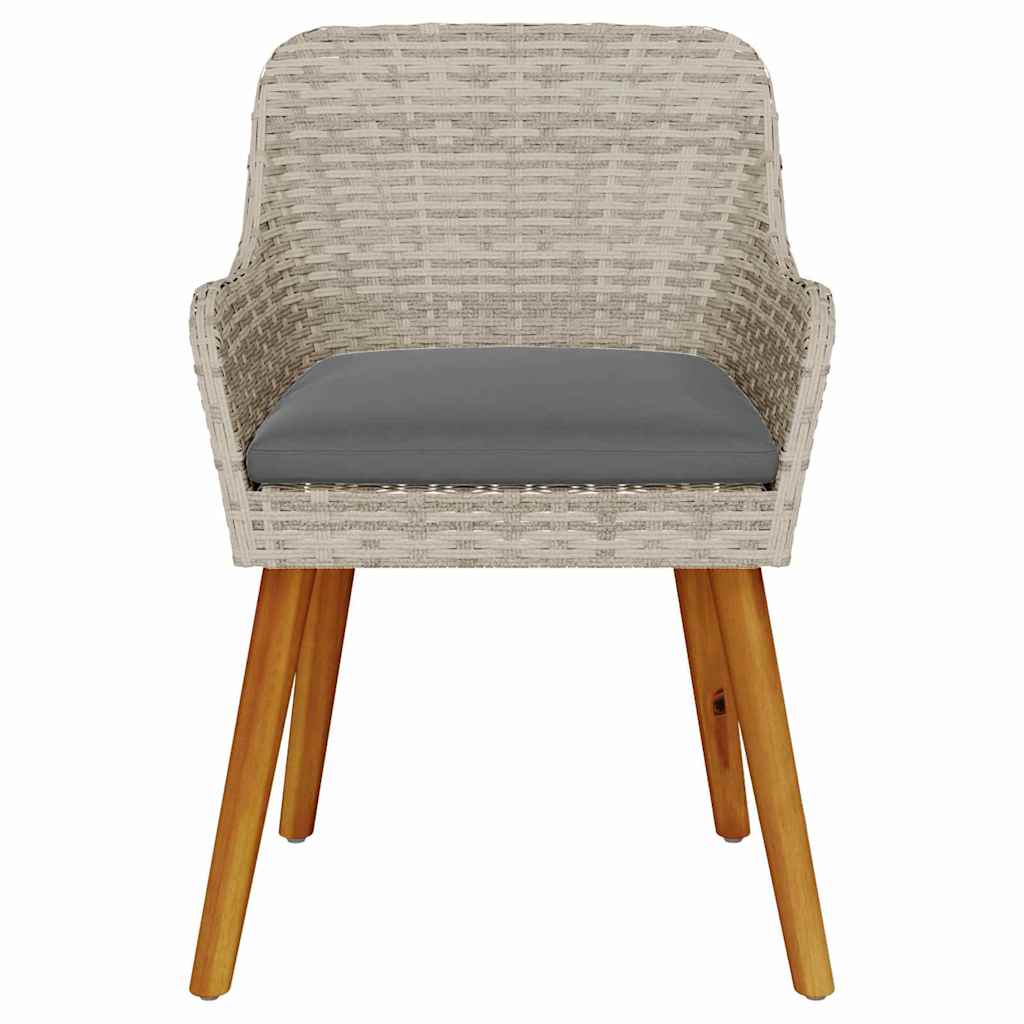 Tuinstoel 2 pcs Lichtgrijs 62,5 x 55 x 82 cm poly rattan is nu te koop bij PeponiXL, paradijselijk wonen!