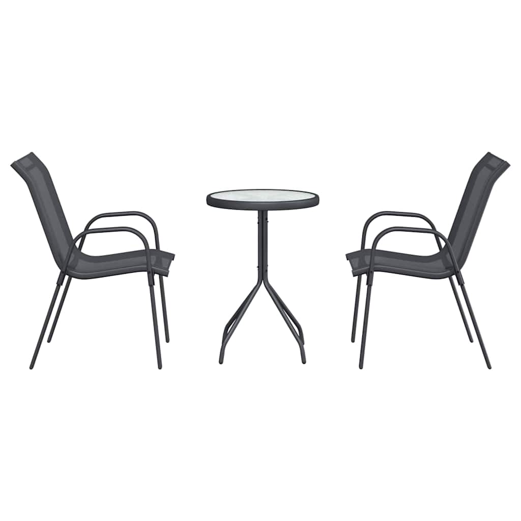 Tuin Bistro Set 3 pcs Grijs Staal is nu te koop bij PeponiXL, paradijselijk wonen!