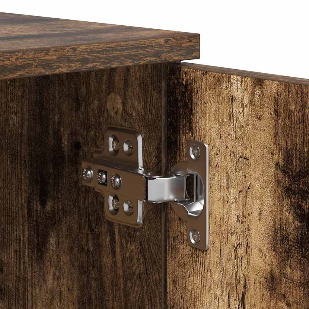 Bedframe met lade Gerookt eiken 100 x 200 cm Bewerkt hout is nu te koop bij PeponiXL, paradijselijk wonen!