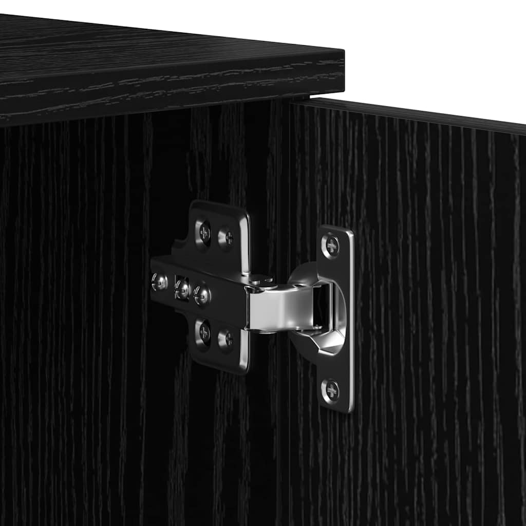 Bedframe met lade Zwart Eiken 80 x 200 cm Bewerkt hout is nu te koop bij PeponiXL, paradijselijk wonen!