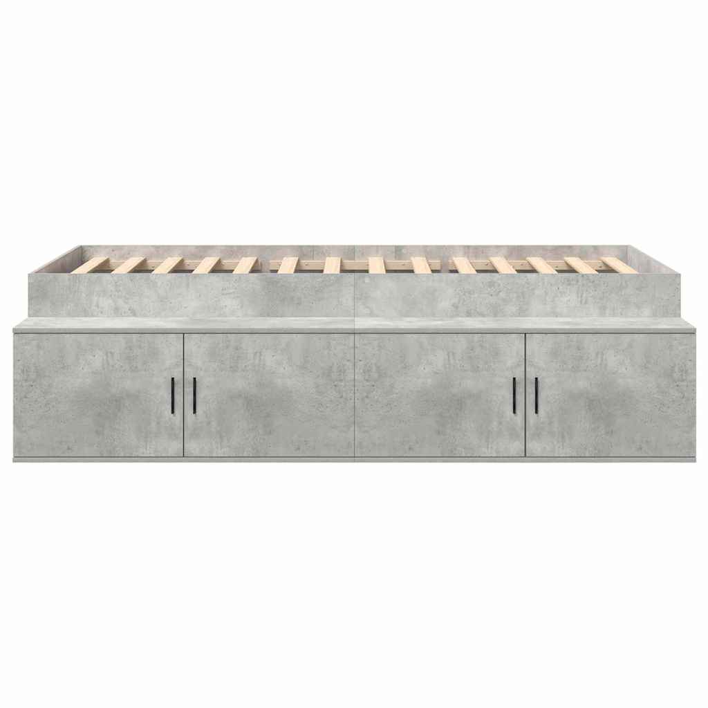 Bedframe met lade Beton Grijs 80 x 200 cm Bewerkt hout is nu te koop bij PeponiXL, paradijselijk wonen!