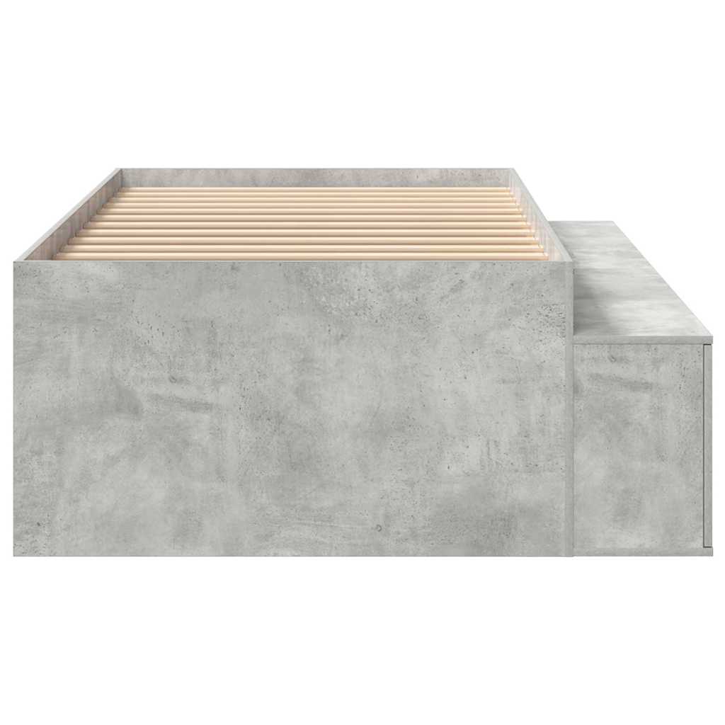 Bedframe met lade Beton Grijs 80 x 200 cm Bewerkt hout is nu te koop bij PeponiXL, paradijselijk wonen!