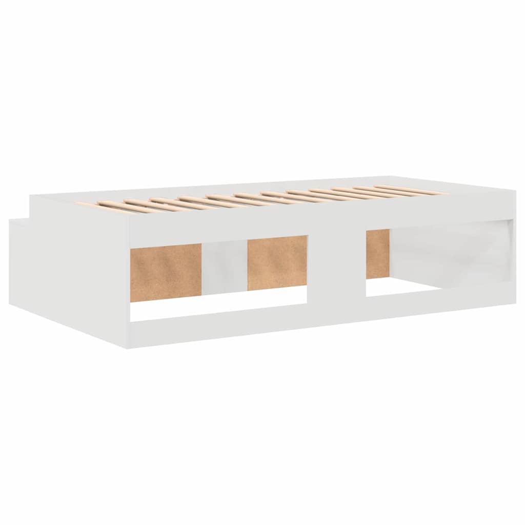 Bedframe met lade met opslag Wit 90 x 190 cm Bewerkt hout is nu te koop bij PeponiXL, paradijselijk wonen!