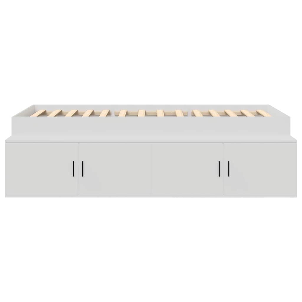 Bedframe met lade met opslag Wit 90 x 190 cm Bewerkt hout is nu te koop bij PeponiXL, paradijselijk wonen!