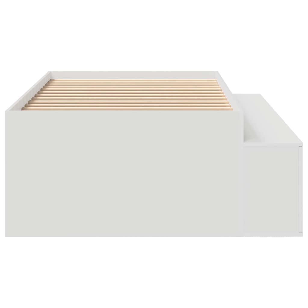 Bedframe met lade met opslag Wit 90 x 190 cm Bewerkt hout is nu te koop bij PeponiXL, paradijselijk wonen!