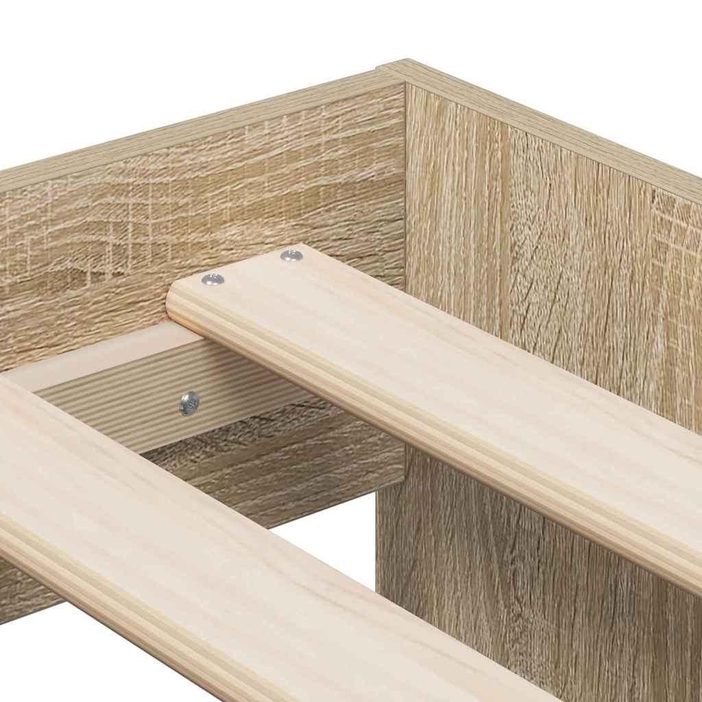 Bedframe met lade Sonoma Eiken 70 x 190 cm Bewerkt hout is nu te koop bij PeponiXL, paradijselijk wonen!
