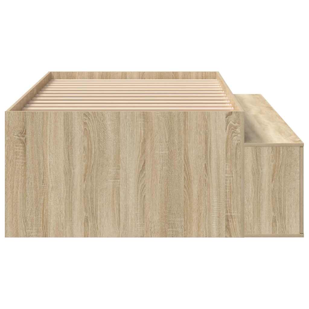 Bedframe met lade Sonoma Eiken 70 x 190 cm Bewerkt hout is nu te koop bij PeponiXL, paradijselijk wonen!