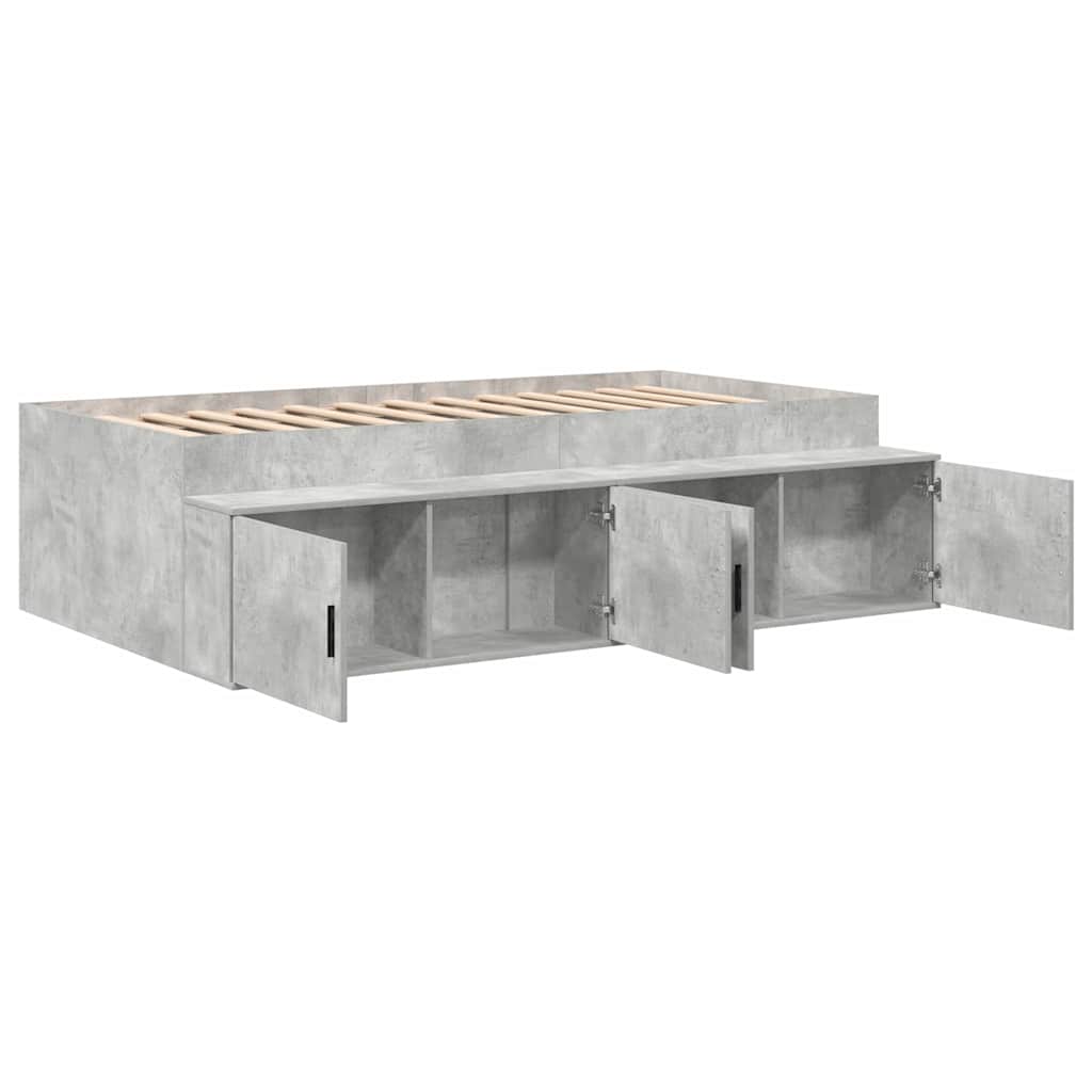 Bedframe met lade Beton Grijs 70 x 190 cm Bewerkt hout is nu te koop bij PeponiXL, paradijselijk wonen!
