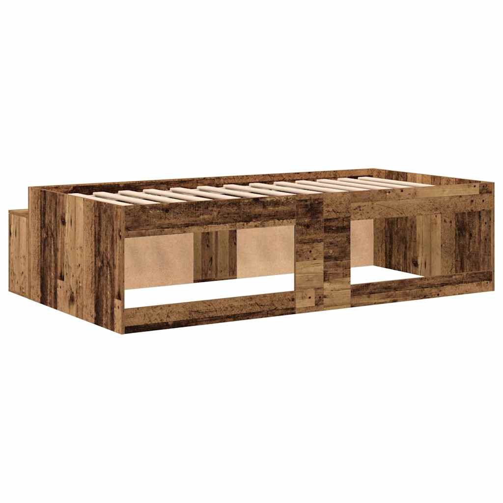 Bedframe met lade Artisan Eiken 70 x 190 cm Bewerkt hout is nu te koop bij PeponiXL, paradijselijk wonen!