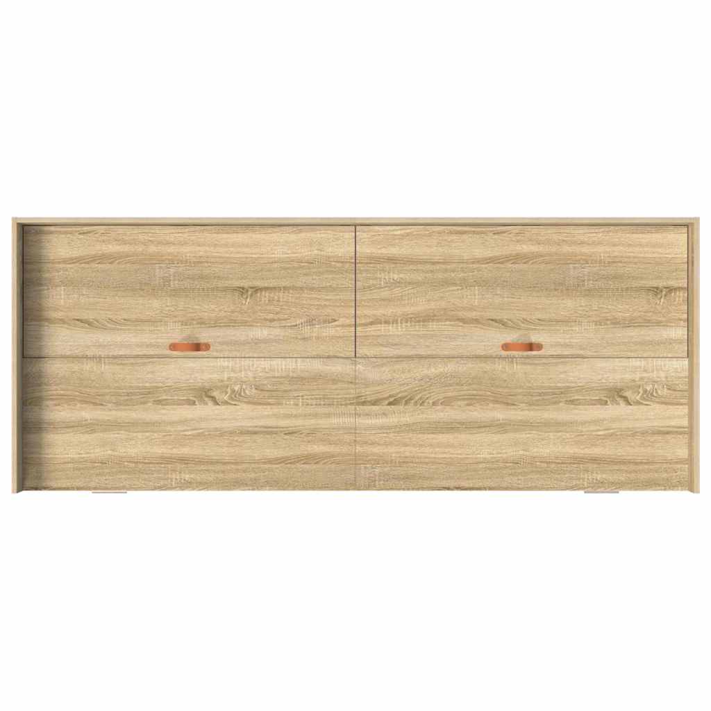 Bedframe met hoofdeinde Sonoma Eiken 100 x 200 cm Bewerkt hout is nu te koop bij PeponiXL, paradijselijk wonen!