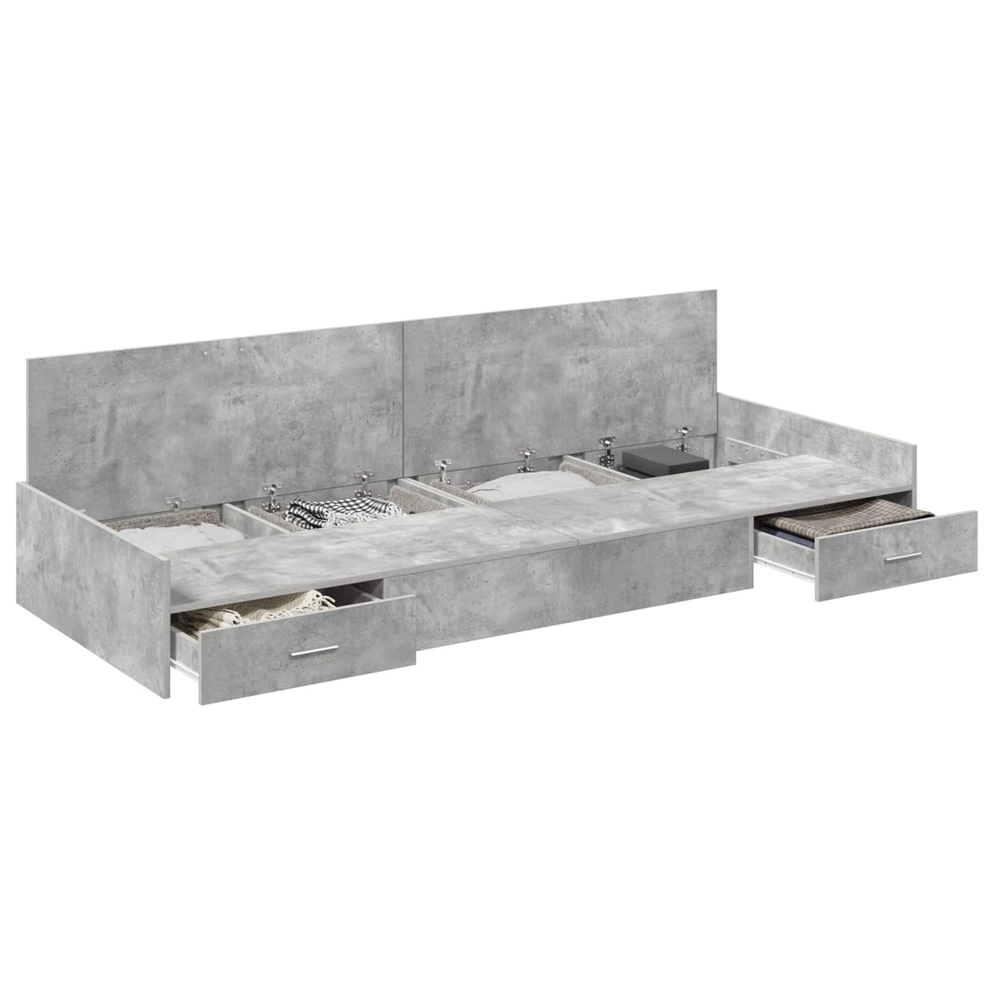 Bedframe met hoofdeinde Beton Grijs 98.5 x 200 cm Bewerkt hout is nu te koop bij PeponiXL, paradijselijk wonen!