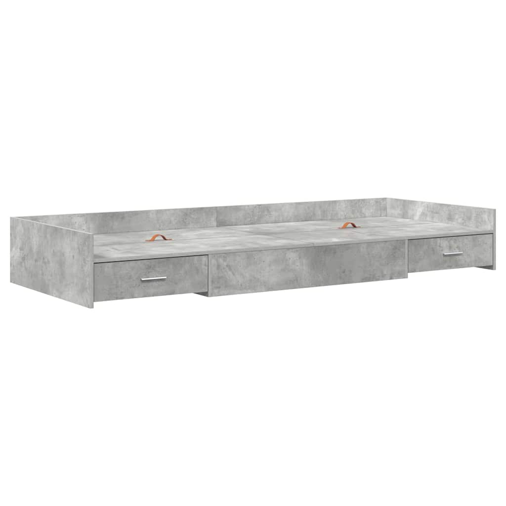 Bedframe met hoofdeinde Beton Grijs 98.5 x 200 cm Bewerkt hout is nu te koop bij PeponiXL, paradijselijk wonen!