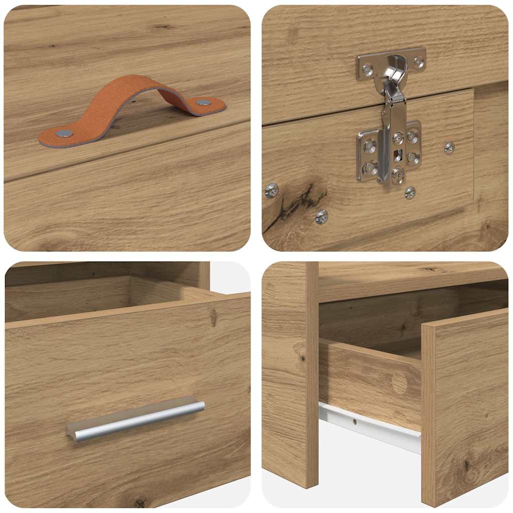 Bedframe met lade Artisan Eiken 98.5 x 200 cm Bewerkt hout is nu te koop bij PeponiXL, paradijselijk wonen!