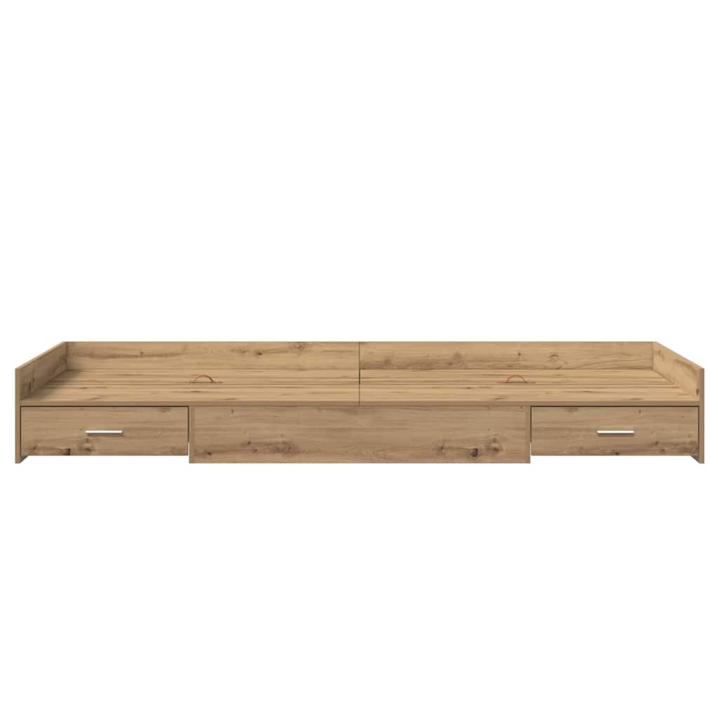 Bedframe met lade Artisan Eiken 98.5 x 200 cm Bewerkt hout is nu te koop bij PeponiXL, paradijselijk wonen!